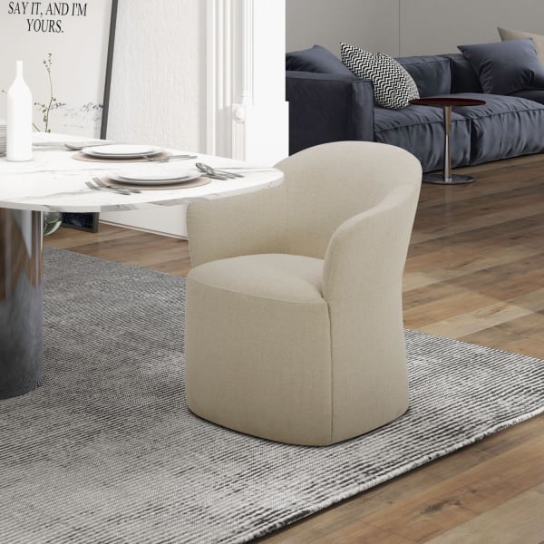 Accent Dining - Dining Accent Chair With Casters - Wicker
