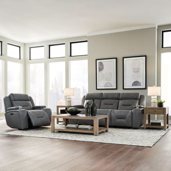 Chapman - Sofa & Recliner - Gray