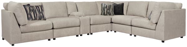 Kellway - Bisque - Armless Chairs Corner 7 Pc Sectional