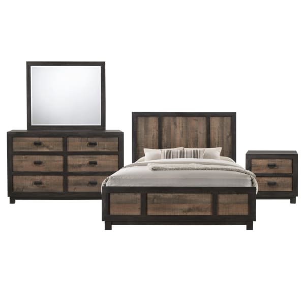 Harlington - King Panel 4 Piece Bedroom Set - Dark Chocolate