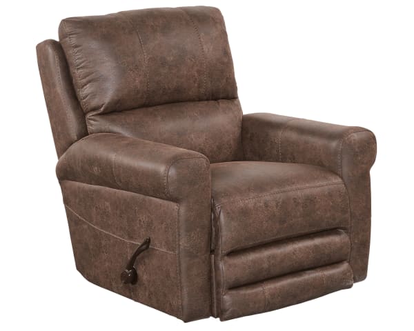 Maddie - Faux Leather Swivel Glider Recliner - Tanner
