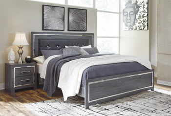 Lodanna - Gray - King Panel Bed With Roll Slats