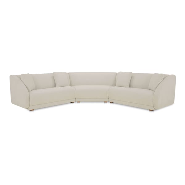 Fraser - 3 Piece Modular Sectional With Wedge Slipper - White