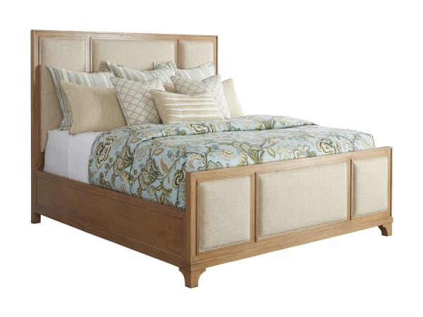 Newport - Crystal Cove Upholstered Panel Bed 6/0 California King - Light Brown