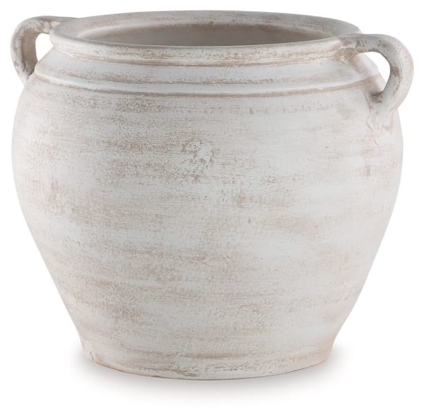 Meadie - Distressed White - 9" Vase