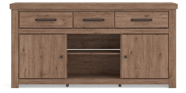 Garistyn - XL TV Stand With Fireplace Option - Brown