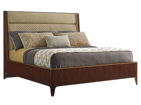 Take Five - Empire Upholstered Platform Bed 6/0 California King - Dark Brown