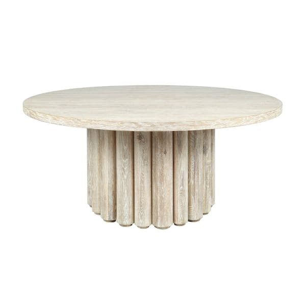 Tiber - 70" Round Dining Table - Cream Washed