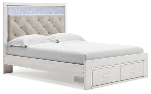Altyra - Queen Panel Bed With Footboard Storage - White