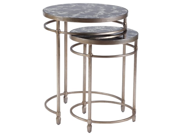 Signature Designs - Colette Round Nesting Tables - Pearl Silver