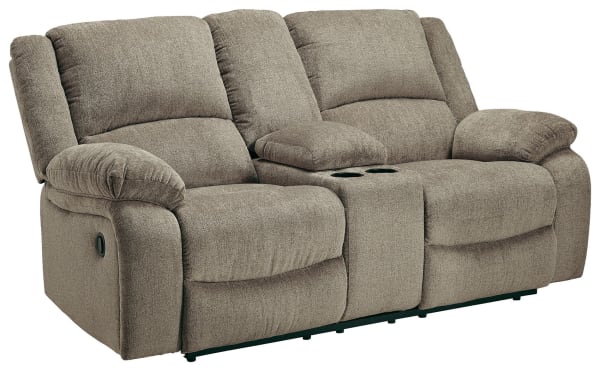 Draycoll - Light Gray - DBL Rec Loveseat w/Console