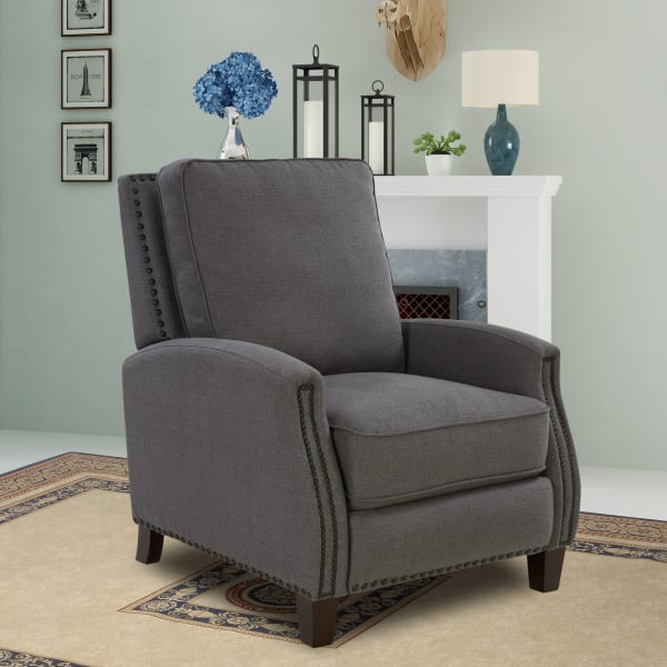 Melrose - Push Thru The Arm Recliner - Dark Gray