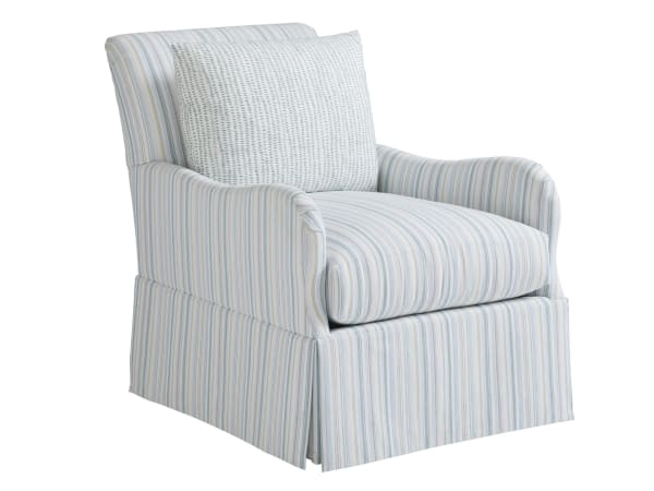 Ocean Breeze - Palm Frond Swivel Chair - Light Blue