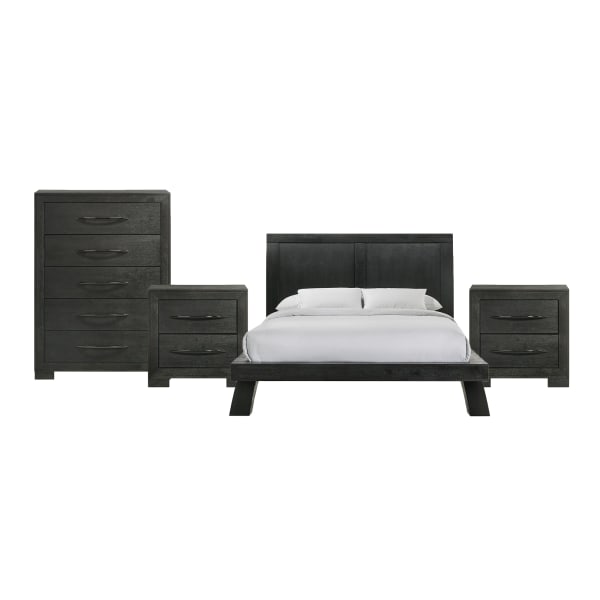 Allan - Queen Platform 4 Piece Bedroom Set - Black
