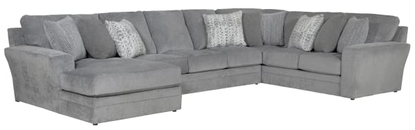 Glacier - 3 Piece Sectional With LSF Chaise, Comfort Coil Seating And 9 Included Accent Pillows - Shark