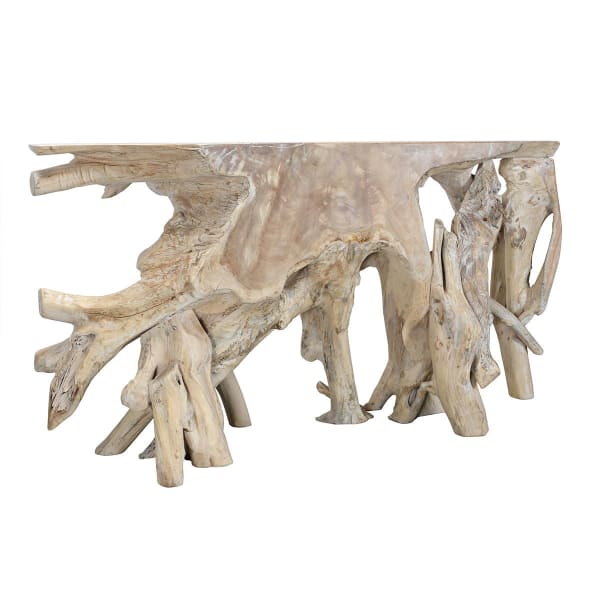 Cypress - 70-71" Root Console Table - Natural White Wash