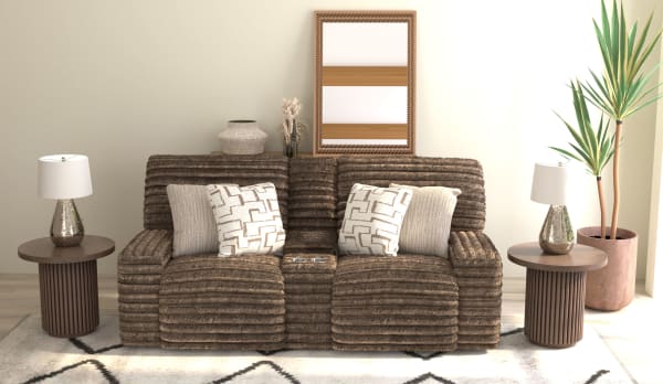 Lynx - Power Reclining Console Loveseat With Zero Gravity - Mocha
