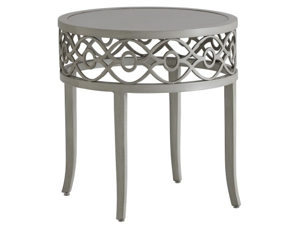 Silver Sands - Round End Table - Pearl Silver