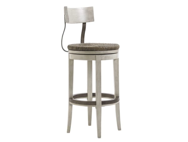 Oyster Bay - Merrick Swivel Bar Stool - Pearl Silver