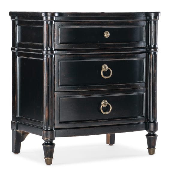 Charleston - Three-Drawer Nightstand - Black