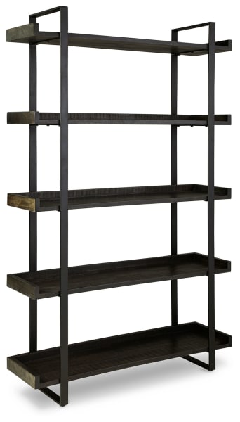 Kevmart - Grayish Brown / Black - Bookcase