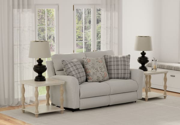 Chappy - Power Lay Flat Reclining Loveseat - Pebble