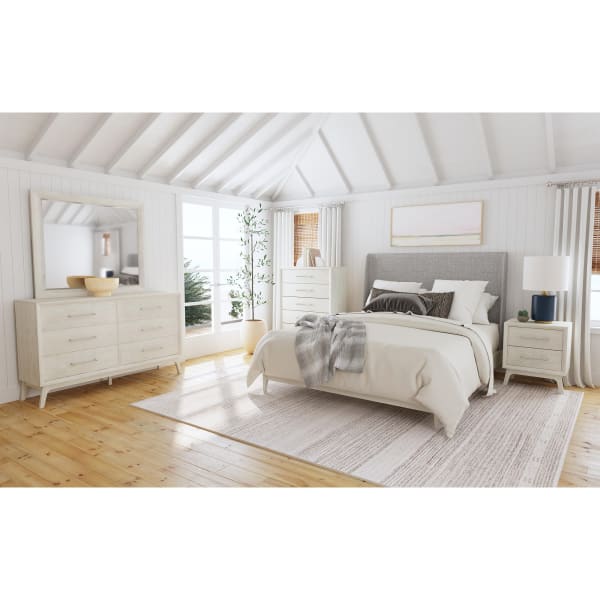 Westland - Queen Upholstered 3 Piece Bedroom Set With Fabric - Almond Gray