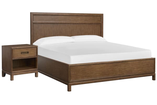 Ridgefield - California King Panel Bed With Open Nightstand - Russet