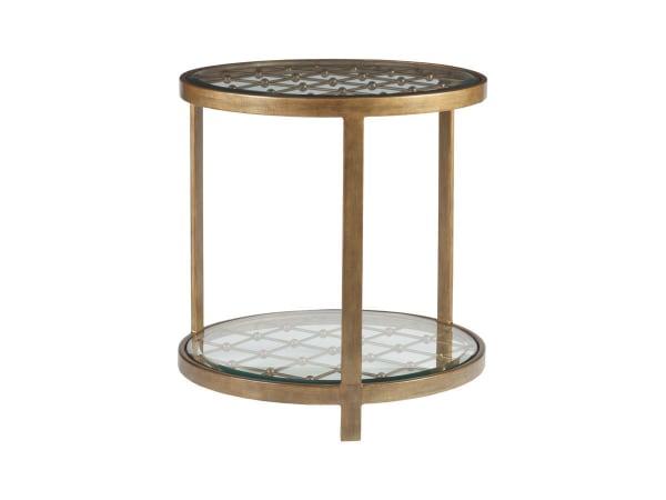 Metal Designs - Royere Round End Table - Dark Brown - Metal