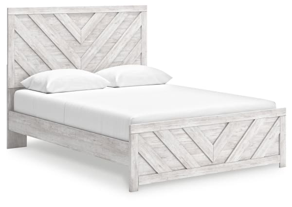 Cayboni - Whitewash - Queen Panel Bed