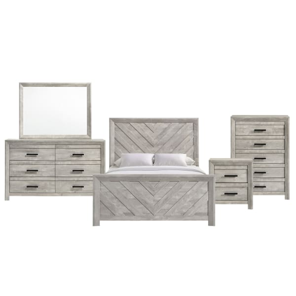 Eleanor - Full Panel 5 Piece Bedroom Set - White
