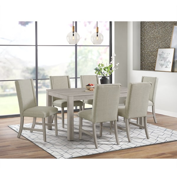 Eleanor - 7 Piece Standard Height Dining Set (Rectangular Table And Six Chairs) - White