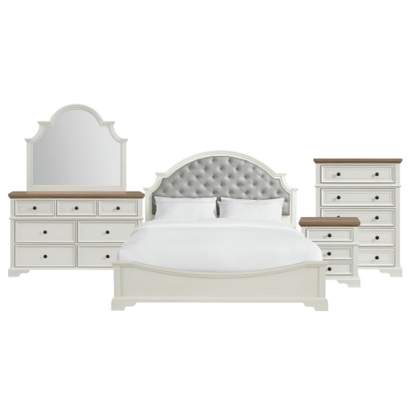 Eastwood - Youth King Upholstered 5 Piece Bedroom Set - White