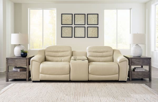 Center Line - Cream - Power Reclining Loveseat With Console 3 Pc Sectional