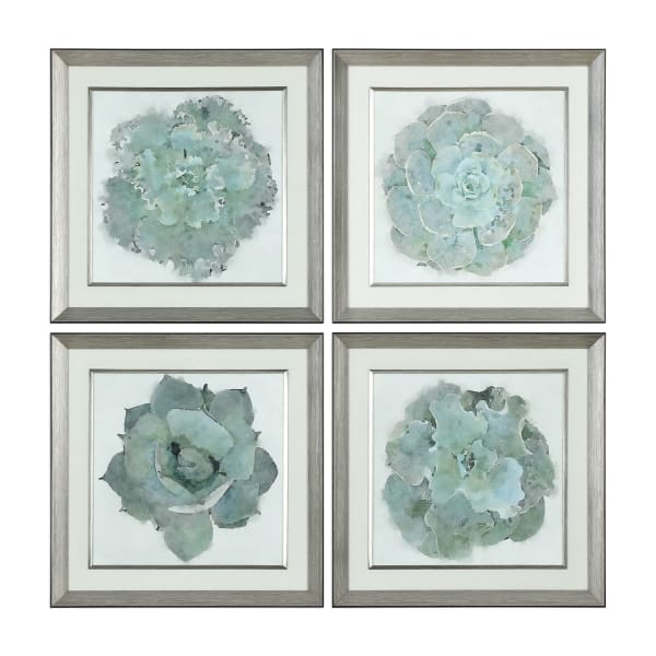 Natural Beauties - Botanical Prints (Set of 4) - Light Blue