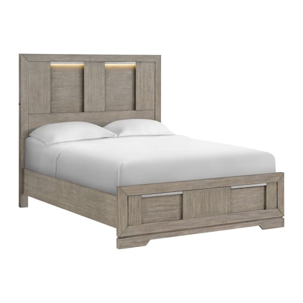 Kelis - Queen Panel Bed With LED - Gray