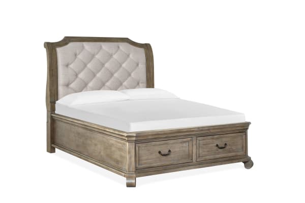 Tinley Park - Complete Queen Sleigh Storage Bed - Dove Tail Grey