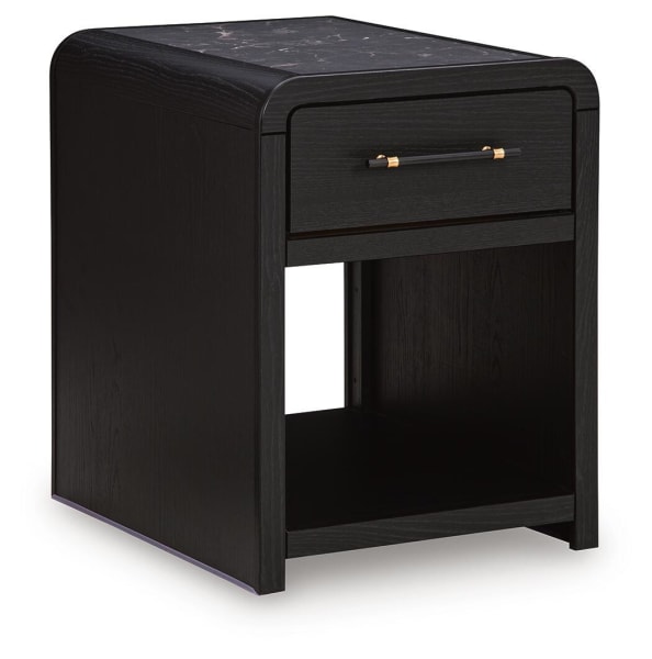Clanden - Rectangular End Table - Black