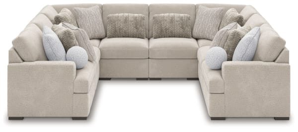 Cuddle Plush - Arctic - 10-Piece Sectional With 2 Oversized Ottomans