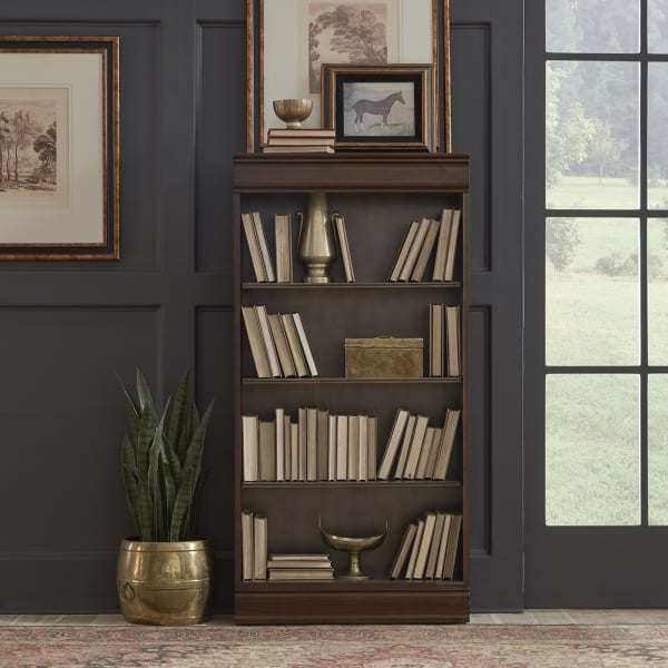 Brayton Manor - Jr Executive Bookcase With Adjustable Shelves - Dark Brown