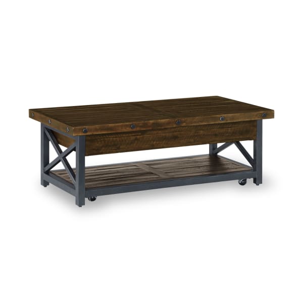 Carpenter - Rectangular Lift-Top Coffee Table With Casters - Dark Brown