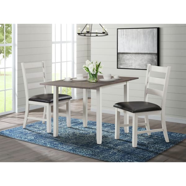 Martin - 3 Piece Drop Leaf Dining Set Table & Two Chairs - Brown
