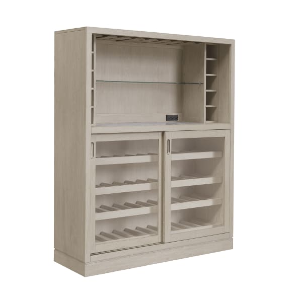 Modern Sliding Door Wine Bar - Light Brown