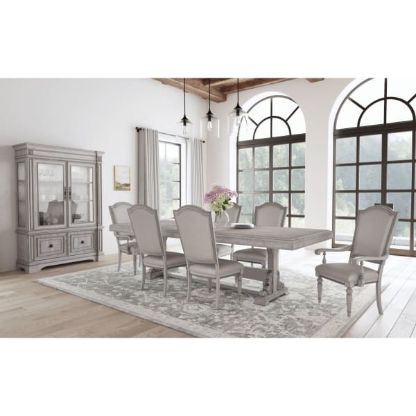 Glenmore - 7 Piece Standard Height Dining Set (Table, Four Chairs And Two Arm Chairs) - Aged Gray