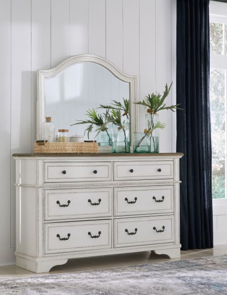 Brollyn - Chipped White - Dresser, Mirror