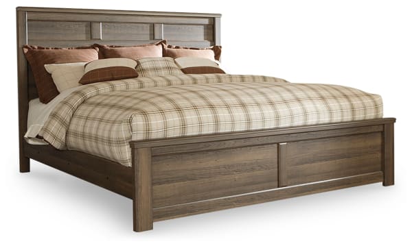 Juararo - California King Panel Bed - Dark Brown