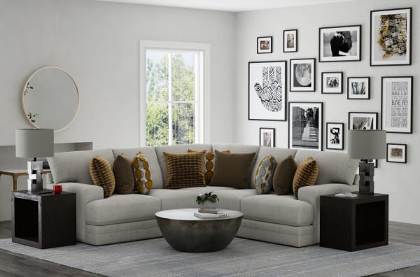 Tori - 2 Piece Sectional With Comfort Coil Seating And 9 Accent Pillows Included - Birch