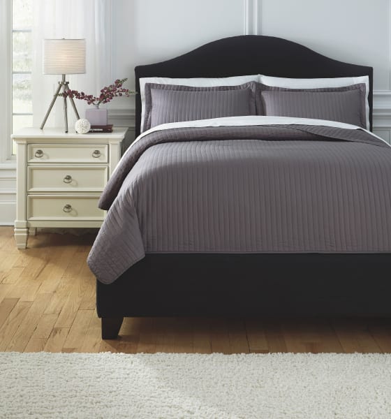 Raleda - Gray - Queen Coverlet Set