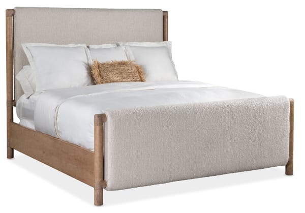 Retreat - Queen Upholstered Panel Bed - Light Brown