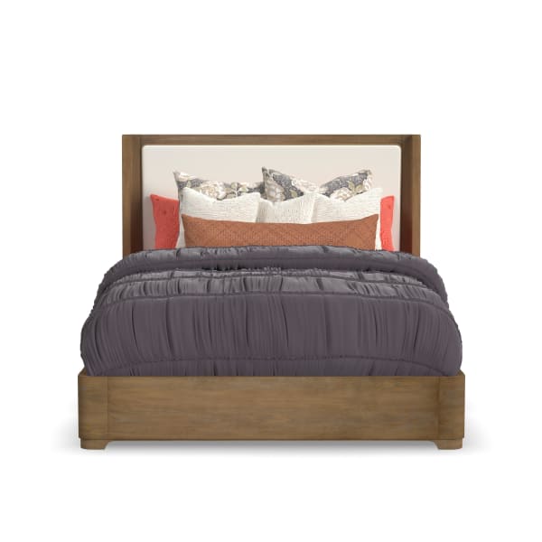 Normandy - Queen Upholstered Storage Bed - Light Brown